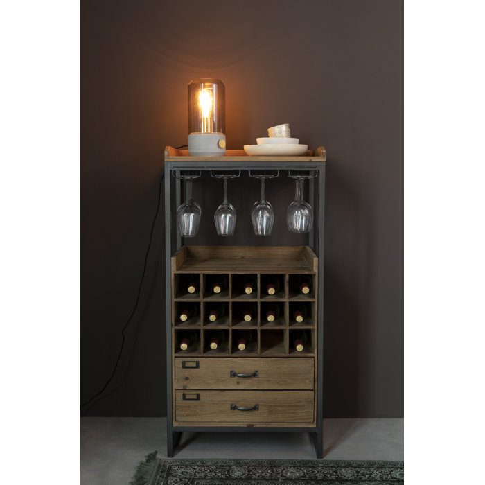 Williston Finley 15 Bottle Floor Wine Bottle & Glass Rack in